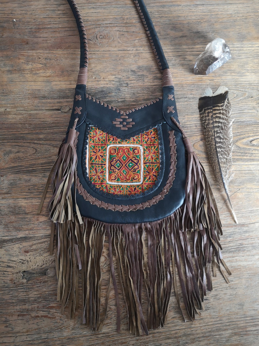 Leather Fringe Bohemian Bag Fringed Bohemian Bag Pashtun - Etsy