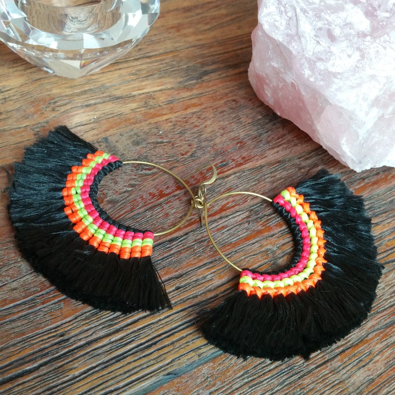 Tassel earring tassel hoop earring Bohemian earring,