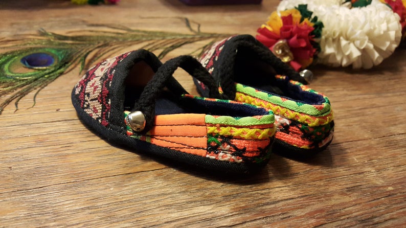 SALE Baby Shoes, Tribal Baby slipper, Ethnic Baby Shoe, Hmong Baby Shoes image 4