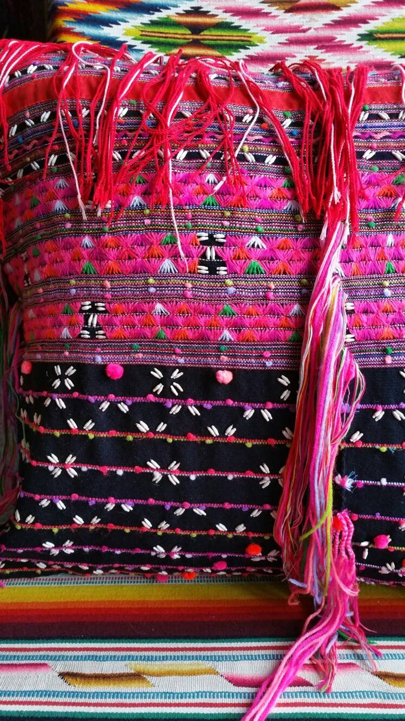 Unique One of a kind and made with love Karen pillowcase Boho pillow Traditional Karen Woven Dress Up cycled