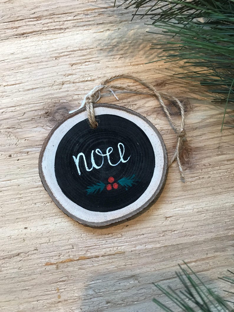 Noel Wood Slice Ornament