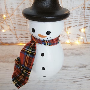 Large Wooden Snowman Decoration, Christmas Winter Decor, Christmas Table, Handpainted Winter Snowman