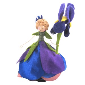 Iris Flower Fairy Ornament, Summertime Fairy Decor, Gifts for Gardeners - Flower Lovers - Girls - Birthdays - Baby Showers - Nurseries