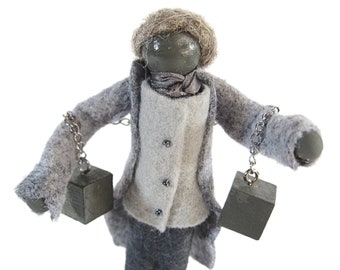 Adorno de Jacob Marley, Adornos de Cuento de Navidad, Cuento de Navidad de Charles Dickens, Decoración de Scrooge, Navidad literaria, Regalos de Dickens