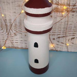 Wooden Lighthouse Decor, Large Wooden Coastal Lighthouse