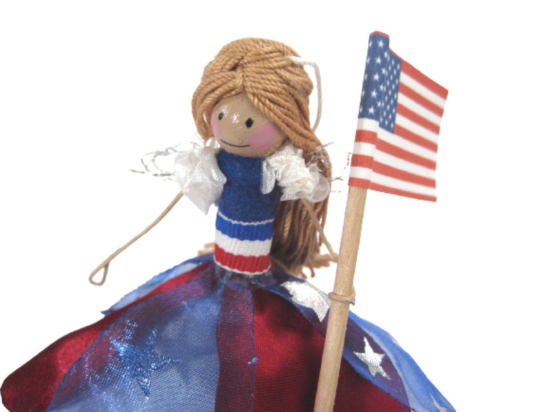 Set 4 Statuine Fairy Garden Per Il 4 Luglio | Decorazioni Patriottiche USA Rosso E Blu