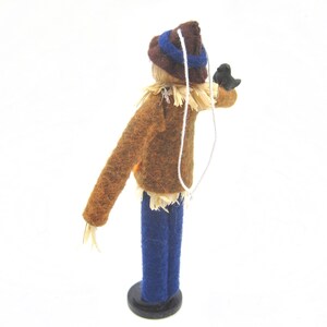 Scarecrow With Black Crow Wooden and Felt Ornament Autumn - Etsy