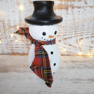 Large Wooden Snowman Decoration, Christmas Winter Decor, Christmas Table, Handpainted Winter Snowman
