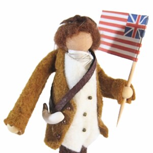 Minute Man Wooden Ornament, Boston Militia, American History Decoration, Gifts for Independence Day - Fourth of July - Patriots - 1776