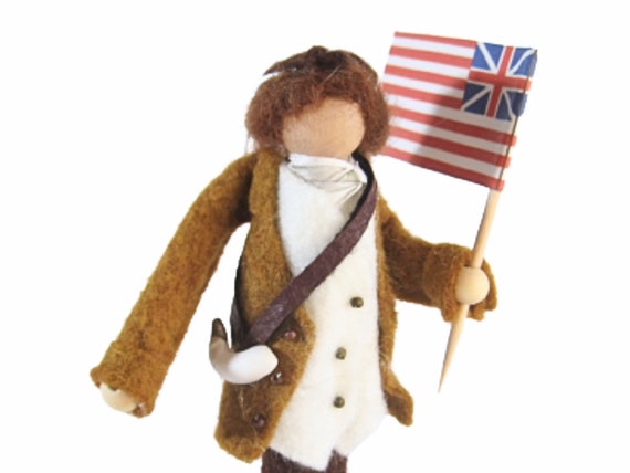 Minute Man Wooden Ornament, Boston Militia, American History Decoration, Gifts for Independence Day - Fourth of July - Patriots - 1776
