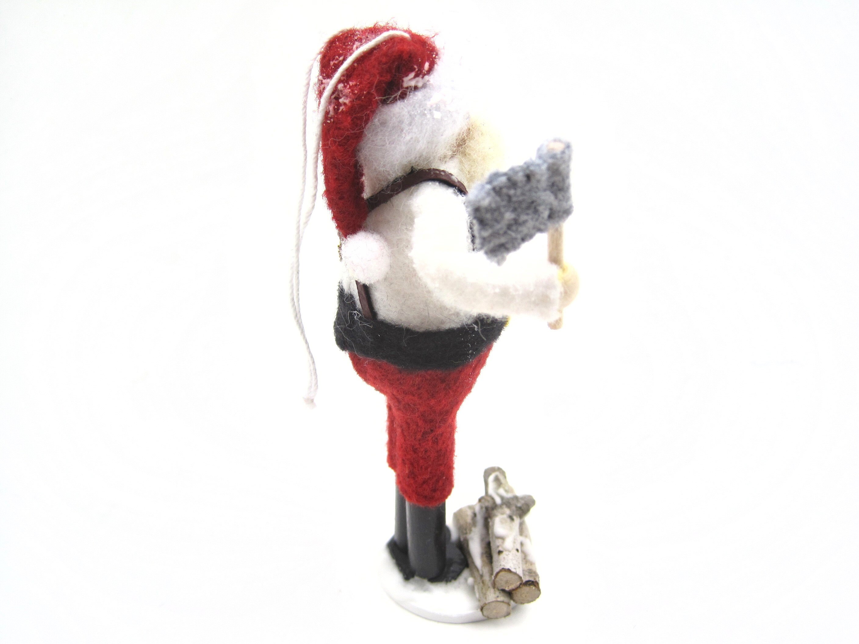 Lumberjack Santa Claus Ornament Wooden and Felt Christmas | Etsy