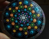 Mandala stone art.mandala rock. Meditation stone. Feng shui.paperwaight.TWOPI1DB