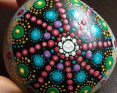Mandala stone art.mandala rock. Meditation stone. Feng shui.paperwaight.TWOPI1DB