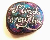 Galaxy afirmation art rock.galaxy mindful décor.power of mind.Mandala stone art.mandala rock Meditation stone.Feng shui.paperwaight.TWOPI1DB