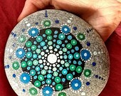 Mandala stone art.mandala rock. Meditation stone. Feng shui.paperwaight.TWOPI1DB