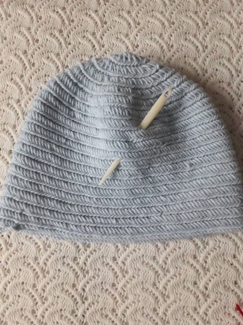 Ice Blue Winter Nalbinding Viking Hat