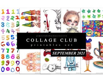 COLLAGE CLUB [SEPTEMBER 2021] Printables by jameslukeburkeCREATIVE