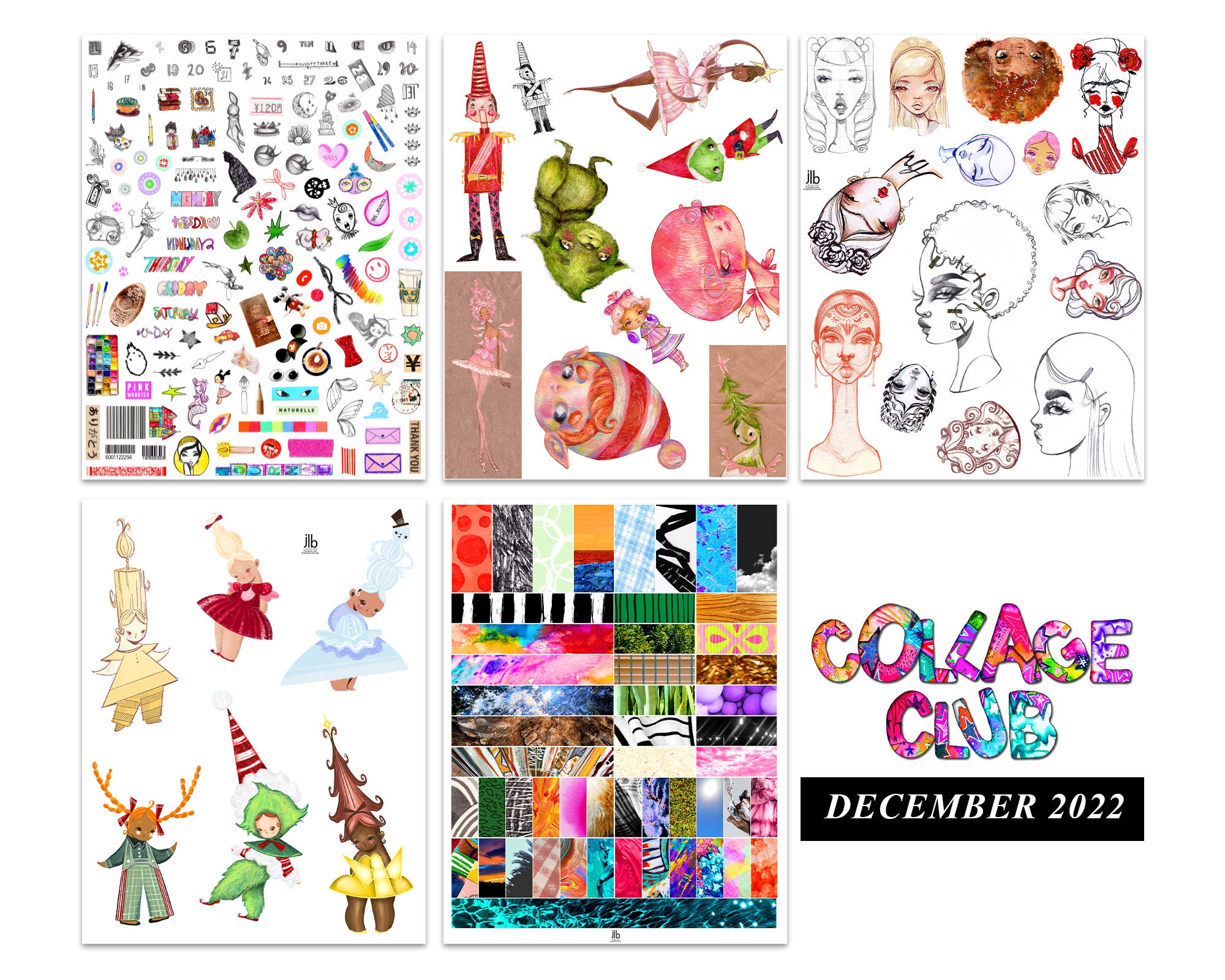COLLAGE CLUB [DECEMBER 2022] Printables by Jameslukeburkecreative - Etsy