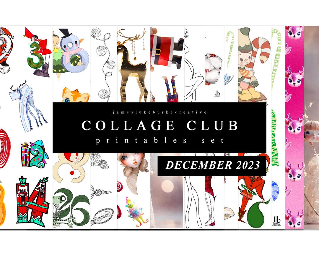 COLLAGE CLUB [DECEMBER 2023] Printables by Jameslukeburkecreative - Etsy