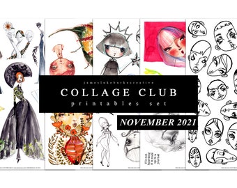 COLLAGE CLUB [NOVEMBER 2021] Printables by jameslukeburkeCREATIVE