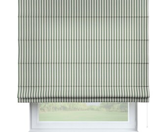 Roman blind - green/ecru striped | made to measure | privacy screen | blackout | roller blind | fabric blind | blinds | no drilling necessary