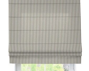 Roman blind - grey/ecru striped | made to measure | privacy screen | Blackout | roller blind | fabric roller blind | blinds| possible without drilling