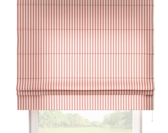 Roman blind - red/ecru striped | made to measure | privacy screen | Blackout | roller blind | fabric roller blind | blinds| possible without drilling