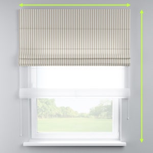 Raffrollo DUO Beige/Ecru Striped Hecho a medida Protección visual Oscurecimiento Decoración de la ventana Rollo Patiguera de tela Ciego imagen 1
