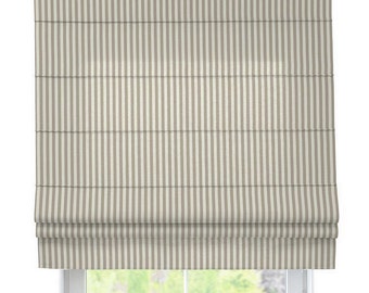 Raffrollo - Light brown/ecru striped | Custom-made | Privacy screen | Blackout |  Roller blind | Fabric roller blind | Blinds| possible without drilling