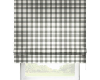 Roman blind - grey/ecru large checked| made to measure | privacy screen | Blackout | roller blind | fabric roller blind | Venetian blind | pleated blind