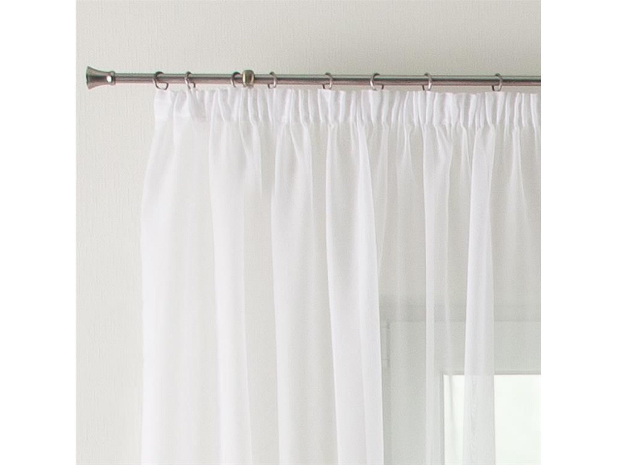 Vorhang Voile mit transparent luftig Gardine Flächenvorhang und Kräuselband Fenstervorhang Ecru Faltenband Weiß