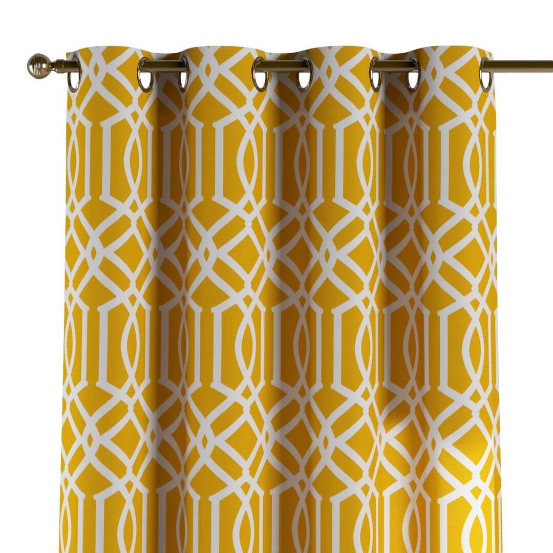 Curtain / Scarf Yellow & Blue Curtain Eyelet Scarf Etsy