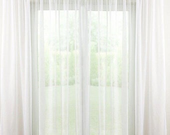 Vorhang Voile mit Faltenband - Weiß und Ecru | Gardine | Fenstervorhang | Flächenvorhang | Kräuselband | transparent | luftig