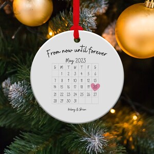 Personalized Wedding Date Ornament, Custom New Married Couple Christmas Ornament, Newlywed Christmas Gift, First Year Married Ornament