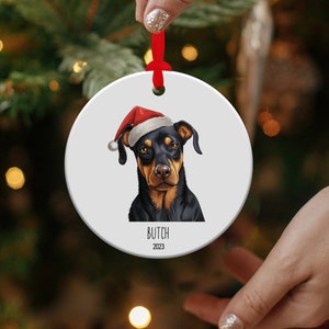 Doberman Pinscher Ornament, Doberman Dog Ornament, Personalized Dog Ornament, Dog Christmas Ornament, Dobe Christmas Ornament, Dogs