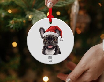 French Bulldog Ornament, Personalized French Bulldog Christmas Ornament, French Bulldog Dog Ornament, French Bulldog Gifts For Dog Lovers