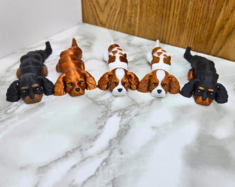 Cavalier King Charles-spaniël Flexi, Cavalier King-sleutelhanger, cadeau cavie-eigenaar, minnaar Cavalier King Charles-spaniël, plankdecor kleine hond