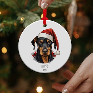 Doberman Pinscher Ornament, Doberman Christmas Ornament, Dog Lover Gift, Doberman Dog Ornaments, Dog Christmas Ornaments, Pet Ornaments