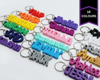 Name Keychain - Personalized Key Ring - 3d Printed Custom Name Charm - Bag Tag - Backpack Name Tag - Name Tag - Party Bag Filler -Small Gift