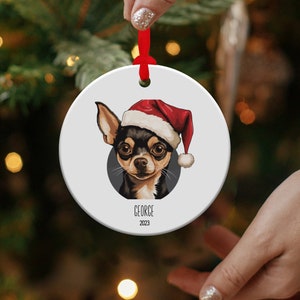 チワワのオーナメント、チワワのクリスマスオーナメント、チワワ愛好家へのギフト、犬愛好家へのオーナメント、犬の飼い主へのギフト、チワワのペット記念品