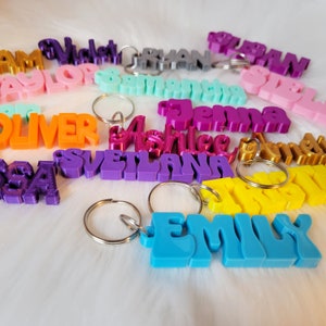 Name Keychain - Personalized Key Ring - 3d Printed Custom Name Charm - Bag Tag - Backpack Name Tag - Name Tag - Party Bag Filler -Small Gift