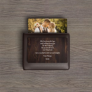 Carte portefeuille photo personnalisée, Insertion de portefeuille photo personnalisée, Cadeau mot d'amour pour mari, Insertion de portefeuille d'anniversaire, Cadeau sentimental pour lui