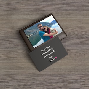 Carte de correspondance de portefeuille personnalisée recto-verso - Insertion de note de portefeuille personnalisée - Note d'amour de portefeuille - Insert de portefeuille - Cadeau pour le marié - Cadeau pour mari