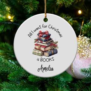 Custom Book Theme Ornament, Personalized Bookish Ornament, Gift For Bookworm, Book Lover Gift, Personalised Reader Ornament, Book Collector