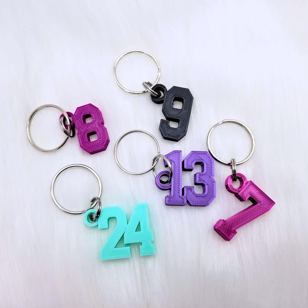 Number Fact Key Rings Number Keychain, Personalized Lucky Number Keychain, 3d Printed Custom ...