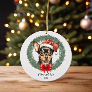 チワワのオーナメント、チワワのクリスマスオーナメント、チワワ愛好家へのギフト、犬愛好家へのオーナメント、犬の飼い主へのギフト、チワワのペット記念品