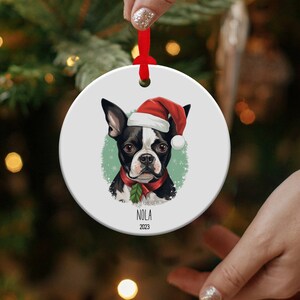Boston Terrier Ornament, Personalized Boston Terrier Christmas Ornament, Boston Terrier Dog Lover Gift, Dog Ornament, Dog Gift