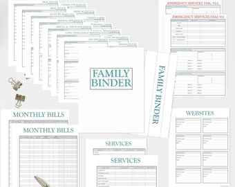 In Case of Emergency or Life Event, Household Forms, Family Binder, Digital Download, Important Information Forms, Just in Case, #103