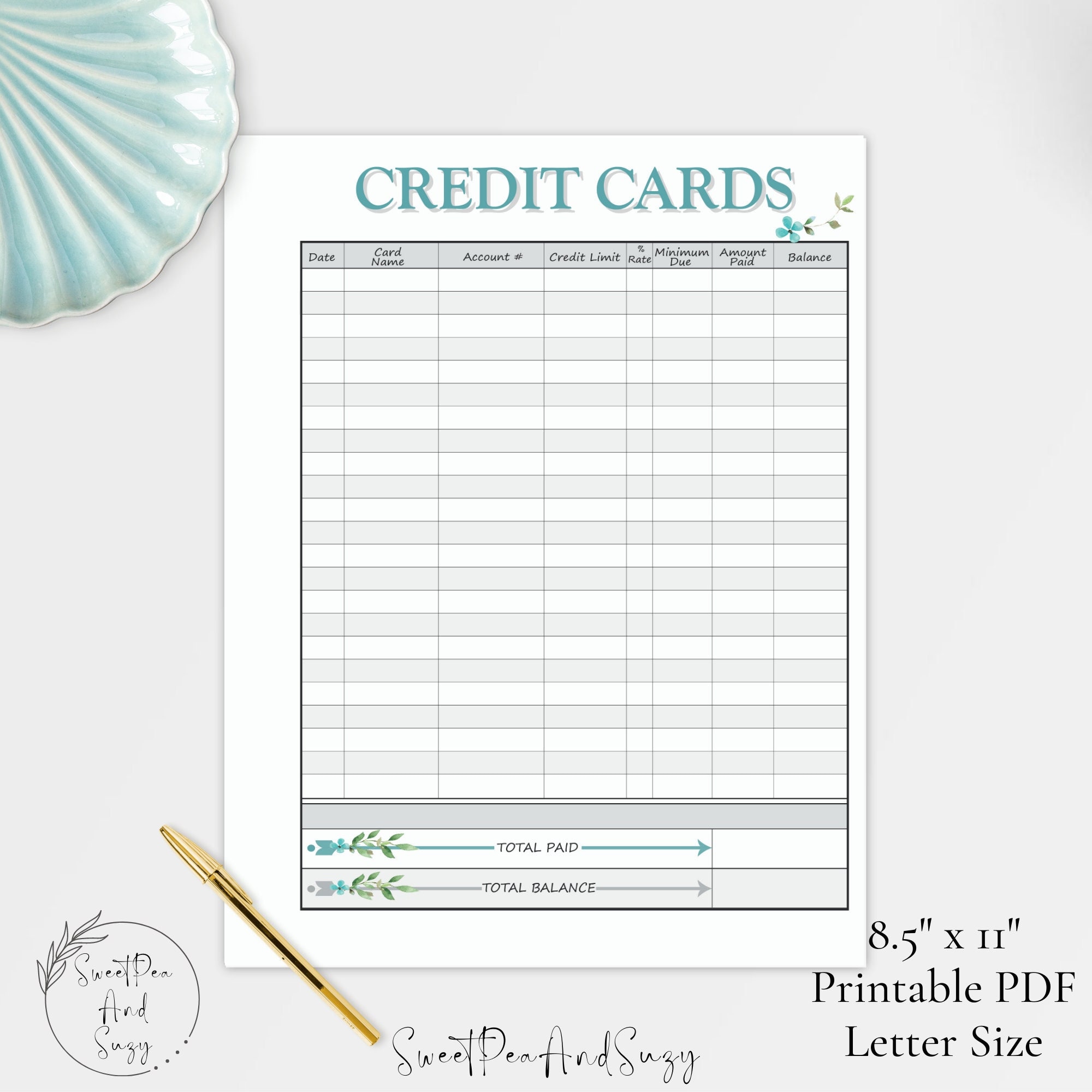 Credit Card Payment Tracker Form, Debt Payoff, Monthly Credit Card Payments, Not a Spreadsheet, Type/write In, #102 & #103 - Etsy credit-card-payment-tracker-form-debt-payoff-monthly-credit-card-payments-not-a-spreadsheet-type-write-in-102-103-etsy