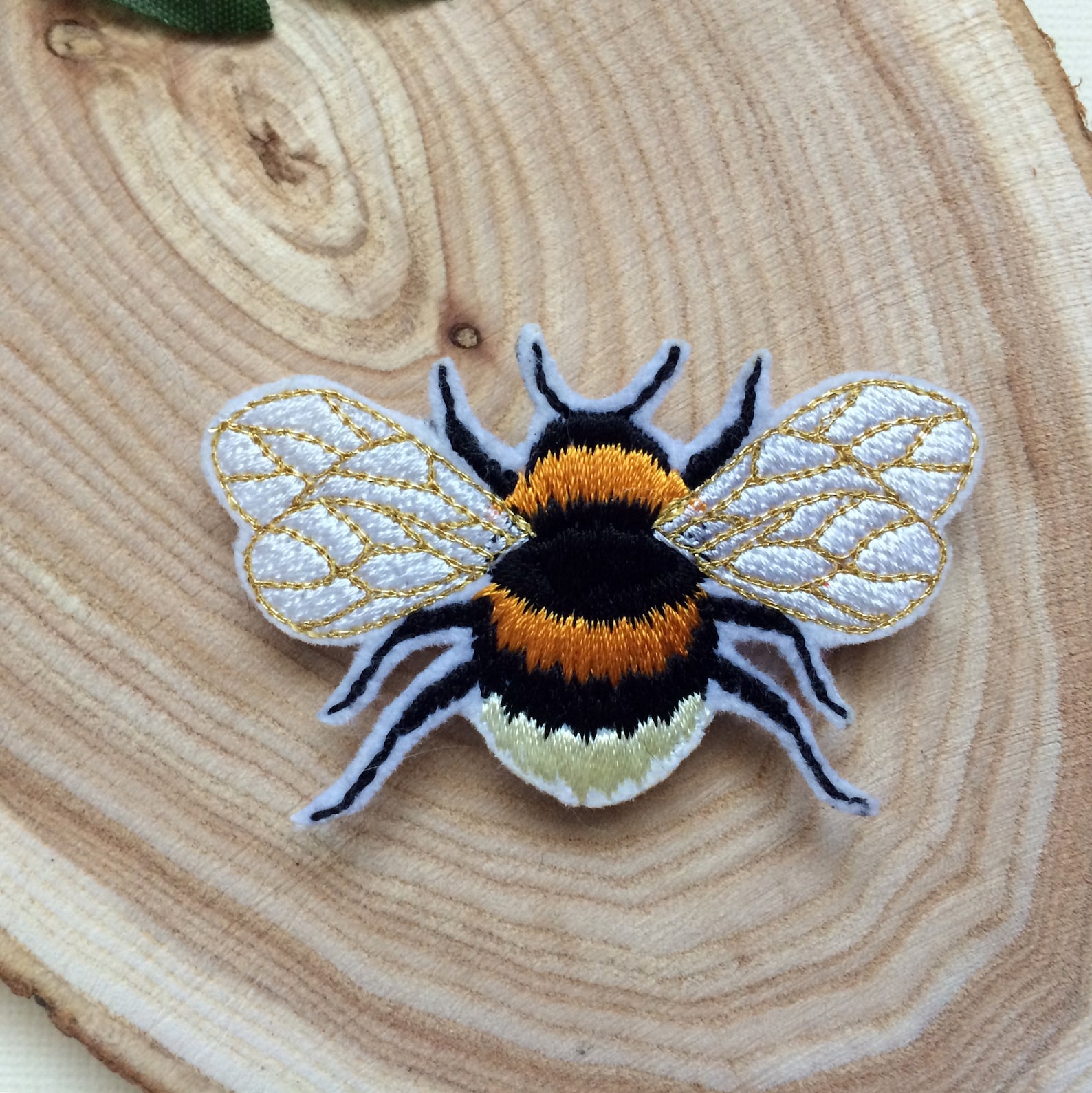 Bee iron on Embroidered Patch Bumblebee Brooch Insect Patch | Etsy